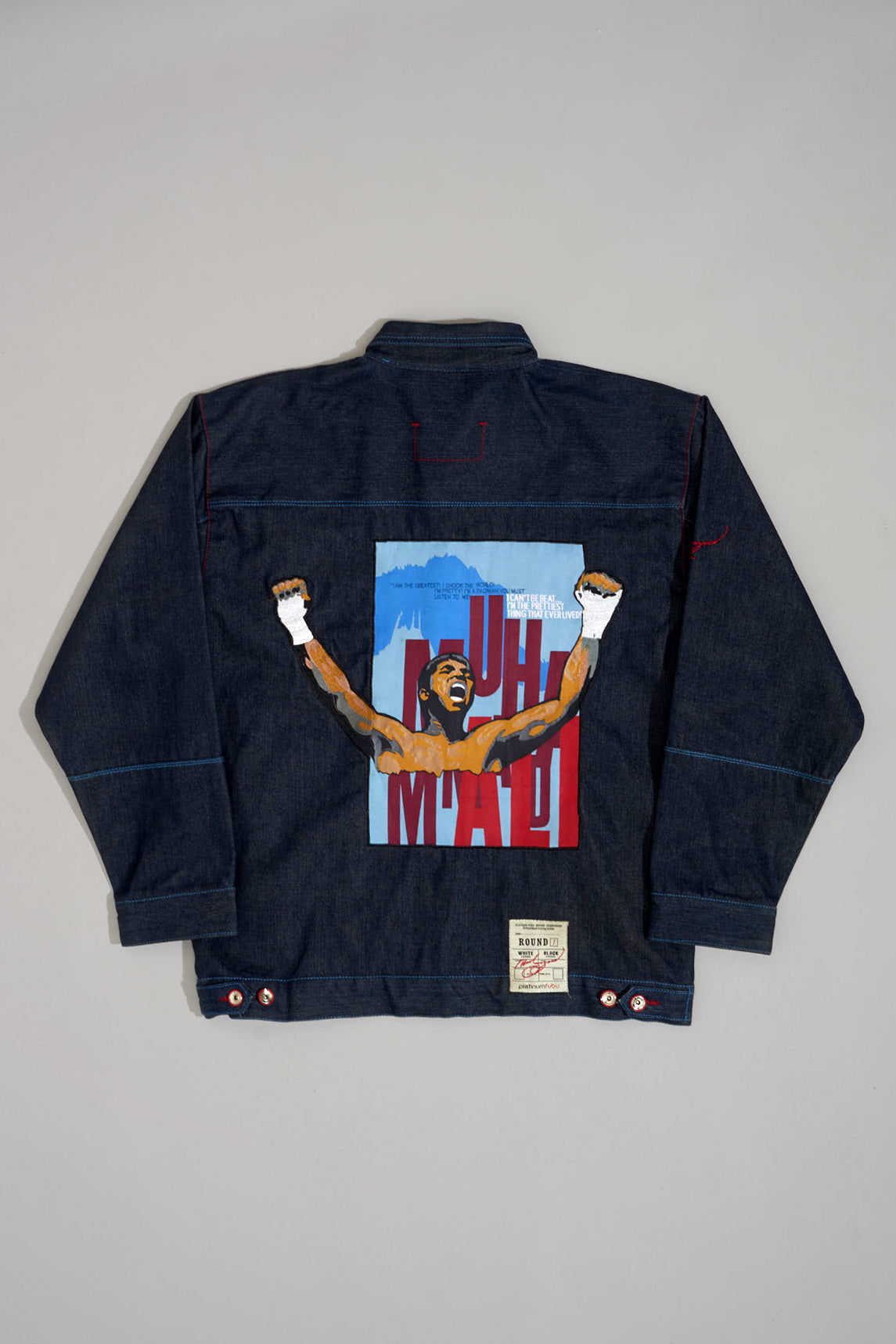 FUBU RED, BLUE & WHITE ALI DENIM Jacket - XL